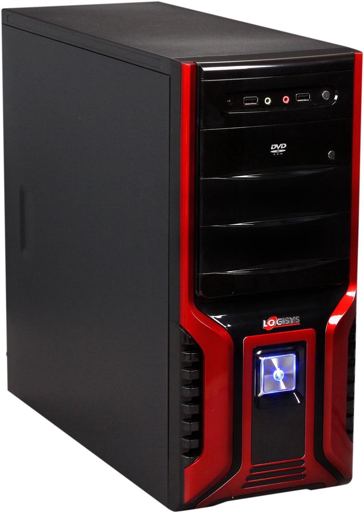 Main image of LOGISYS Computer CS368RB Red & Black Steel ATX Mid Tower Computer Case 480W Power Supply