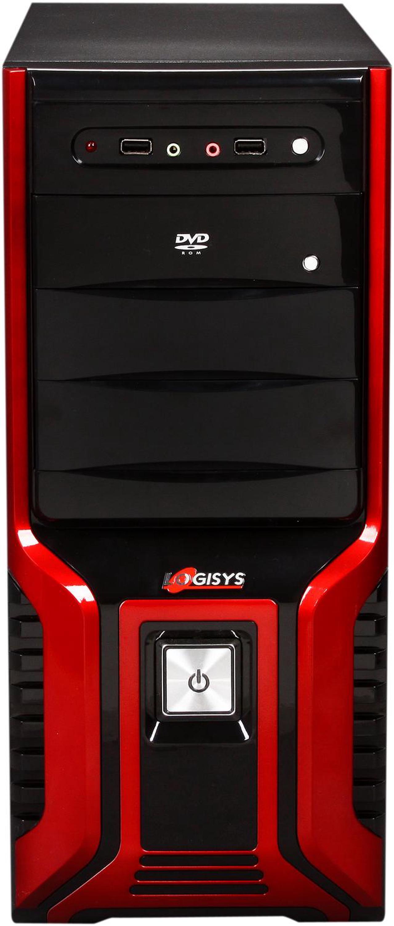 Alt view image 2 of 6 - LOGISYS Computer CS368RB Red & Black Steel ATX Mid Tower Computer Case 480W Power Supply