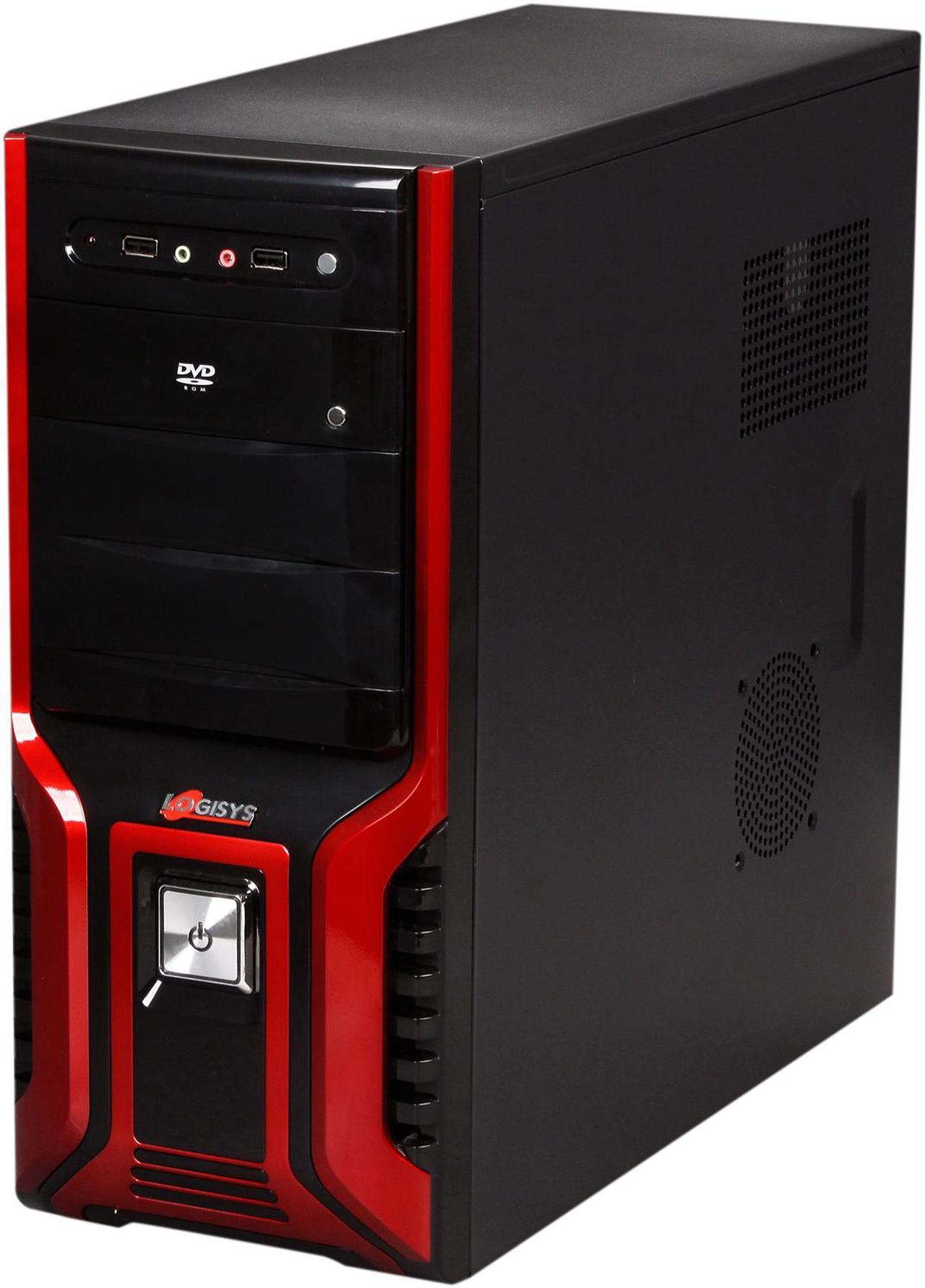 Alt view image 3 of 6 - LOGISYS Computer CS368RB Red & Black Steel ATX Mid Tower Computer Case 480W Power Supply