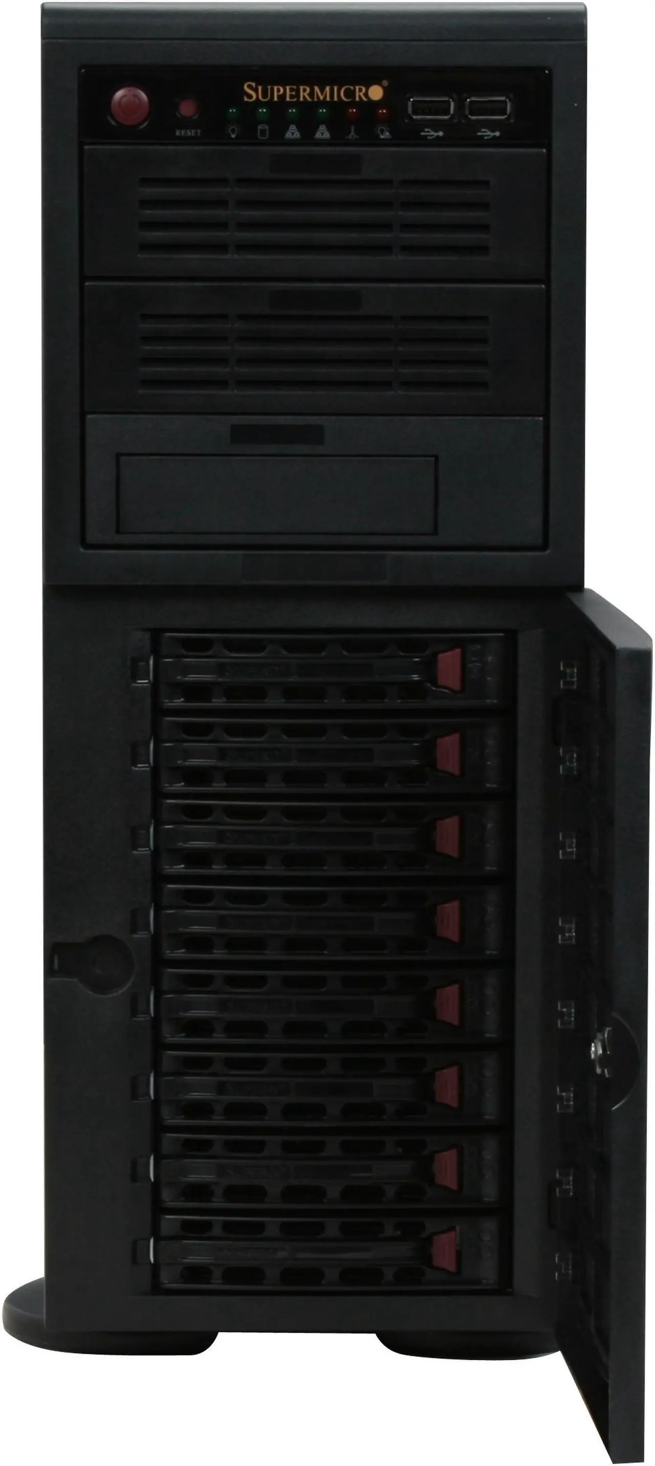 Alt view image 4 of 13 - SUPERMICRO CSE-743T-645B Black 4U Pedestal Chassis w/ 645W Power Supply 2 External 5.25" Drive Bays