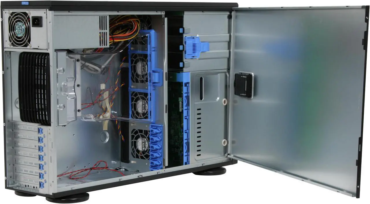 Alt view image 7 of 13 - SUPERMICRO CSE-743T-645B Black 4U Pedestal Chassis w/ 645W Power Supply 2 External 5.25" Drive Bays