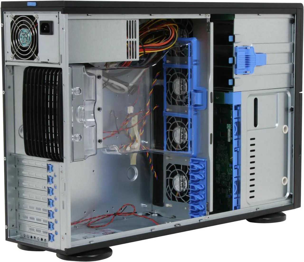 Alt view image 8 of 13 - SUPERMICRO CSE-743T-645B Black 4U Pedestal Chassis w/ 645W Power Supply 2 External 5.25" Drive Bays