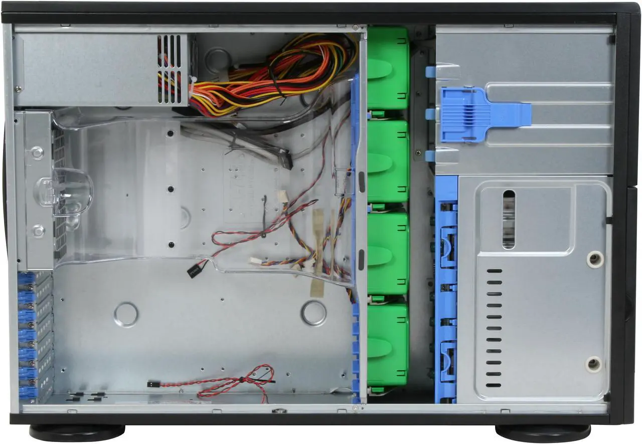 Alt view image 9 of 13 - SUPERMICRO CSE-743T-645B Black 4U Pedestal Chassis w/ 645W Power Supply 2 External 5.25" Drive Bays