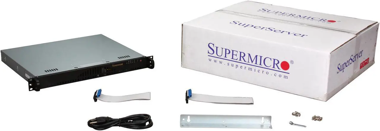 Alt view image 7 of 7 - SUPERMICRO CSE-512L-260B Black 1U Rackmount 14" Mini Server Case Thermal control 260W AC power supply with PFC