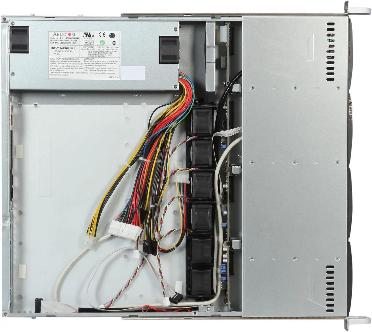 Alt view image 6 of 7 - SUPERMICRO SuperChassis CSE-813MTQ-520CB Black 1U Rackmount Server Case 520W