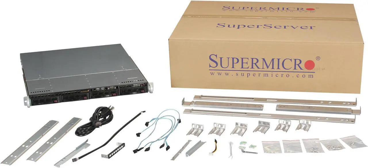 Alt view image 7 of 7 - SUPERMICRO SuperChassis CSE-813MTQ-520CB Black 1U Rackmount Server Case 520W