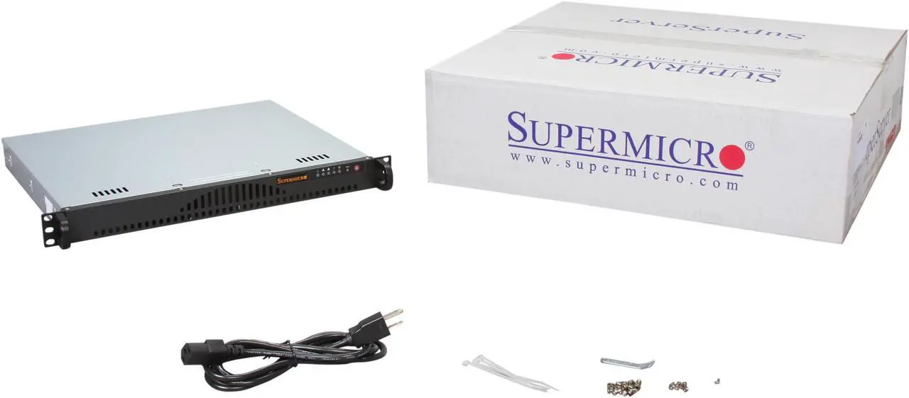 Alt view image 7 of 7 - SUPERMICRO SuperChassis CSE-512L-200B Black 1U Rackmount Server Case 200W
