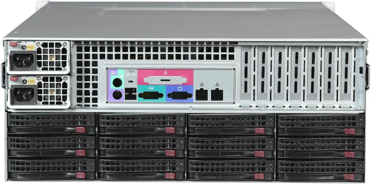 Alt view image 4 of 7 - SUPERMICRO CSE-847E16-R1400LPB Black 4U Rackmount Server Case 1400W Redundant