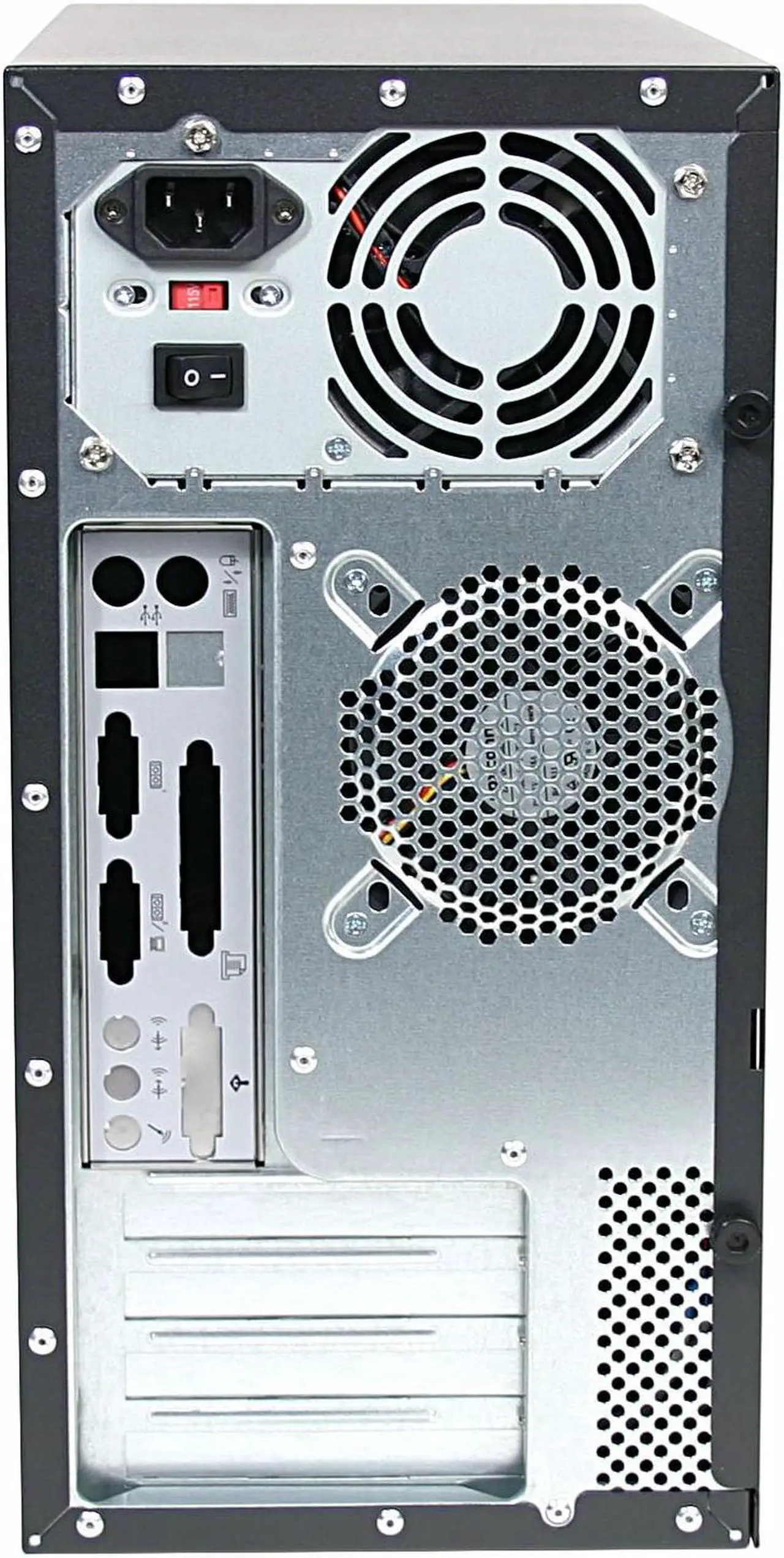 Alt view image 5 of 7 - Foxconn 3GTW-02 Black/Grey Silver 0.7mm SGCC Micro ATX Mini Tower Computer Case 300W Power Supply