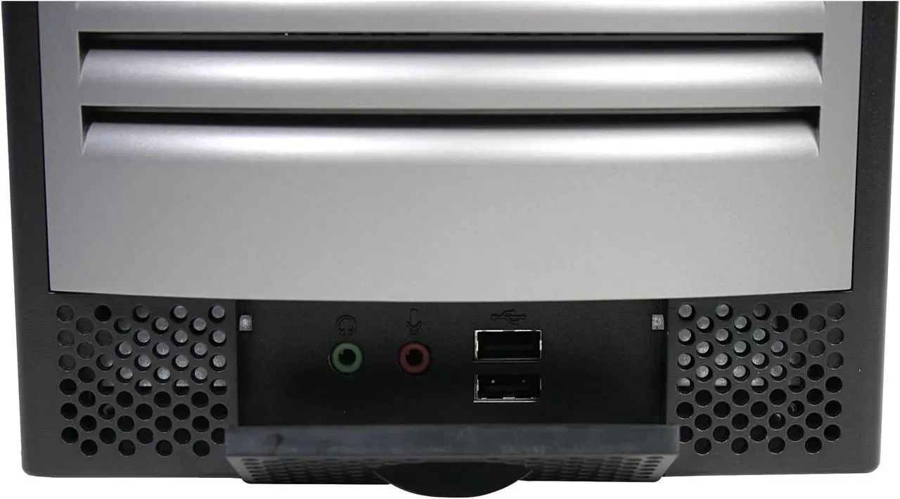 Alt view image 3 of 7 - Foxconn 3GTW-02 Black/Grey Silver 0.7mm SGCC Micro ATX Mini Tower Computer Case 300W Power Supply