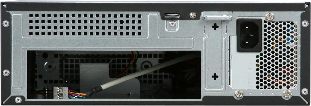 Alt view image 6 of 10 - Foxconn RS233 Black+Light Silver Steel Mini-ITX Tower Computer Case 150W Power Supply
