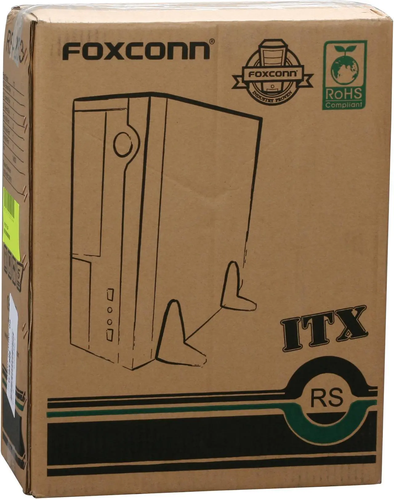 Alt view image 10 of 10 - Foxconn RS233 Black+Light Silver Steel Mini-ITX Tower Computer Case 150W Power Supply