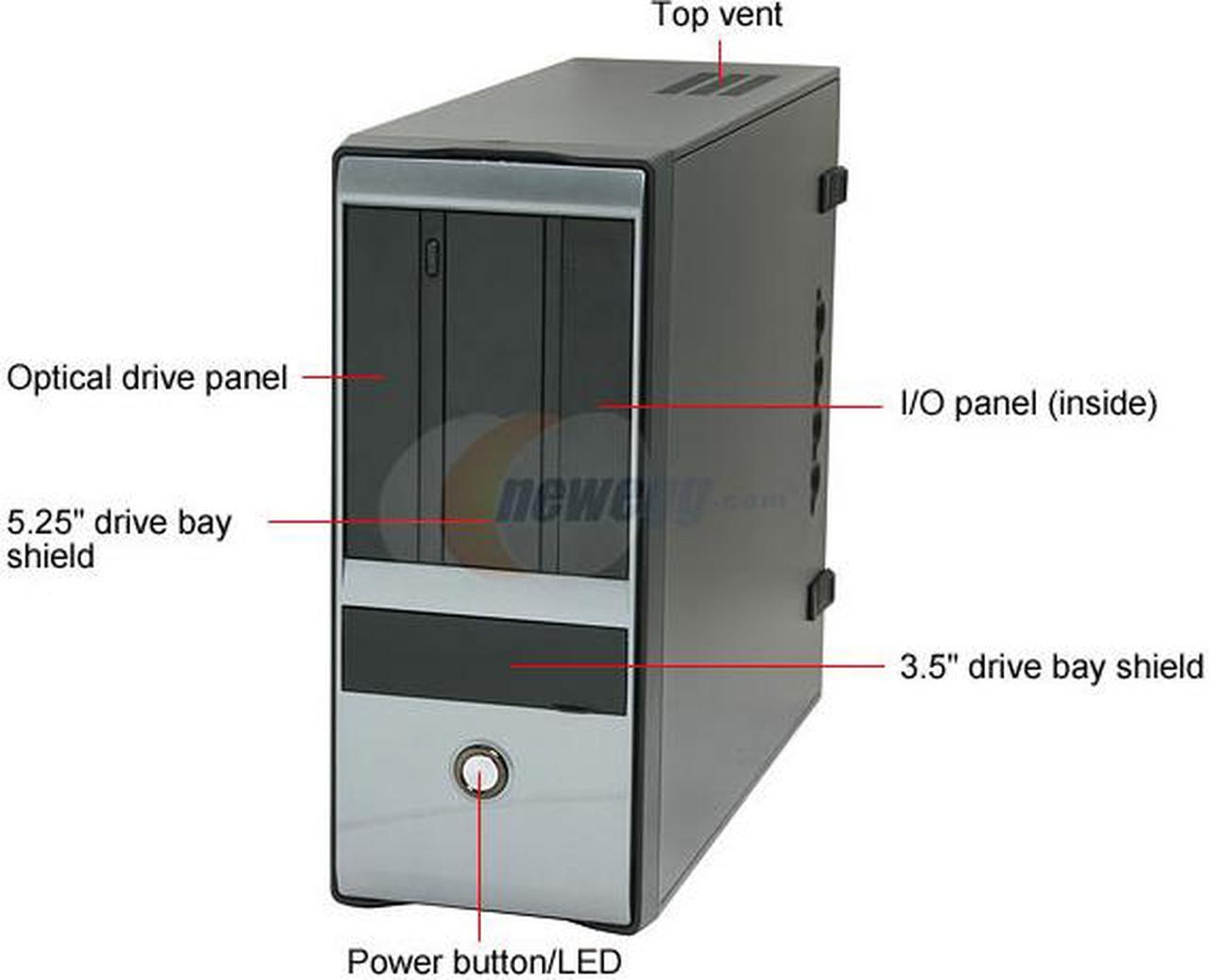 Alt view image 2 of 15 - APEX MJ-511 Black Steel Micro ATX Mid Tower Computer Case 250W Power Supply