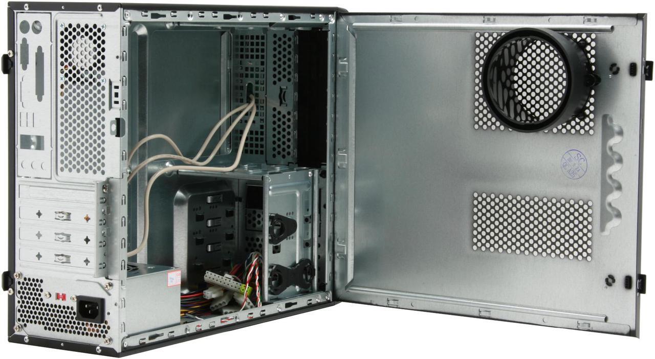 Alt view image 9 of 15 - APEX MJ-511 Black Steel Micro ATX Mid Tower Computer Case 250W Power Supply
