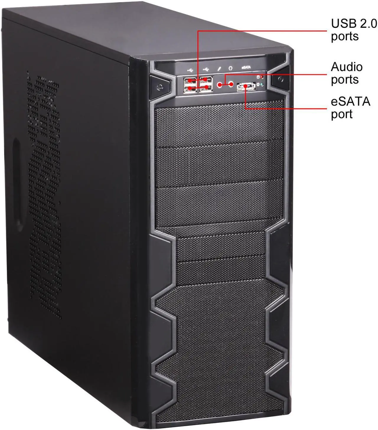 Alt view image 2 of 14 - APEX Vortex 3620 SGCC / ABS ATX Mid Tower Gaming Computer Case