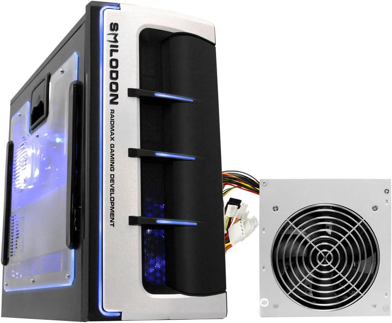 Main image of RAIDMAX SMILODON ATX-612WBP Black 1.0mm SECC Steel ATX Mid Tower Foldout MB Computer Case With 500W Power Supply