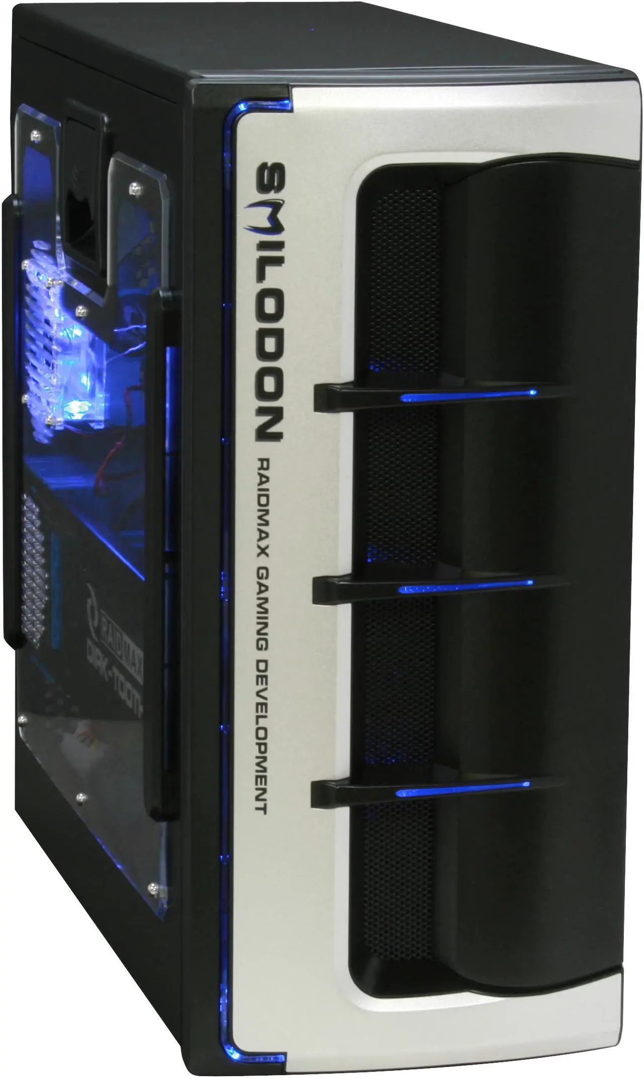 Alt view image 2 of 14 - RAIDMAX SMILODON ATX-612WBP Black 1.0mm SECC Steel ATX Mid Tower Foldout MB Computer Case With 500W Power Supply