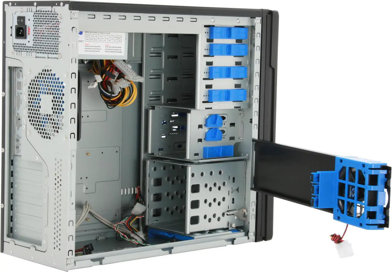 Alt view image 8 of 14 - RAIDMAX SMILODON ATX-612WBP Black 1.0mm SECC Steel ATX Mid Tower Foldout MB Computer Case With 500W Power Supply