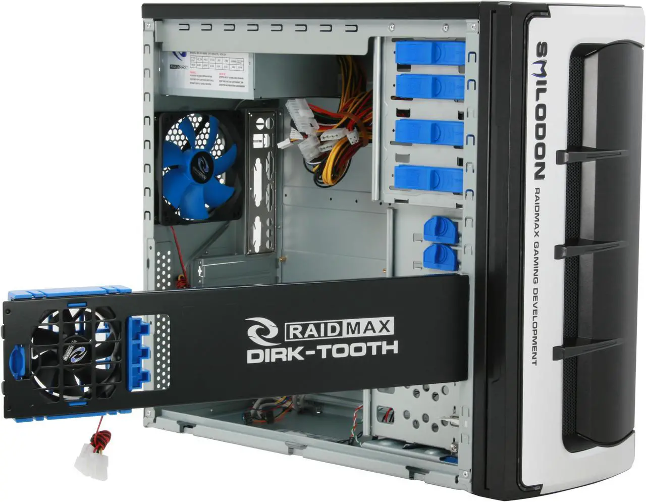 Alt view image 10 of 14 - RAIDMAX SMILODON ATX-612WBP Black 1.0mm SECC Steel ATX Mid Tower Foldout MB Computer Case With 500W Power Supply
