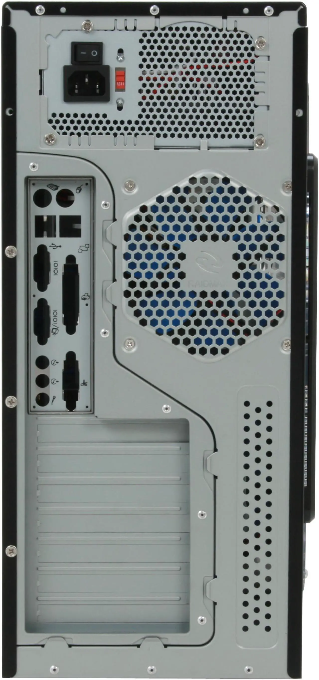 Alt view image 13 of 14 - RAIDMAX SMILODON ATX-612WBP Black 1.0mm SECC Steel ATX Mid Tower Foldout MB Computer Case With 500W Power Supply