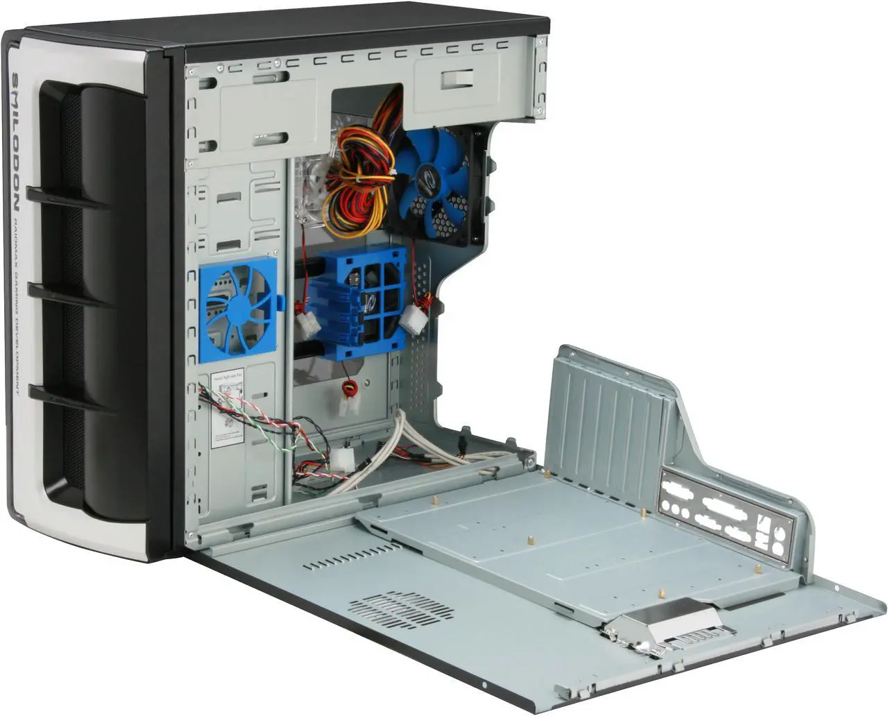 Alt view image 11 of 14 - RAIDMAX SMILODON ATX-612WBP Black 1.0mm SECC Steel ATX Mid Tower Foldout MB Computer Case With 500W Power Supply