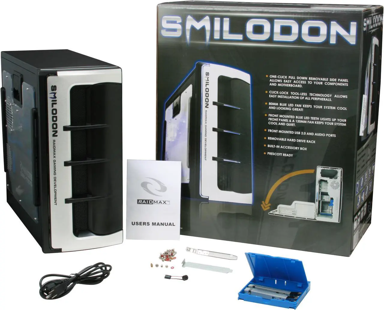 Alt view image 14 of 14 - RAIDMAX SMILODON ATX-612WBP Black 1.0mm SECC Steel ATX Mid Tower Foldout MB Computer Case With 500W Power Supply