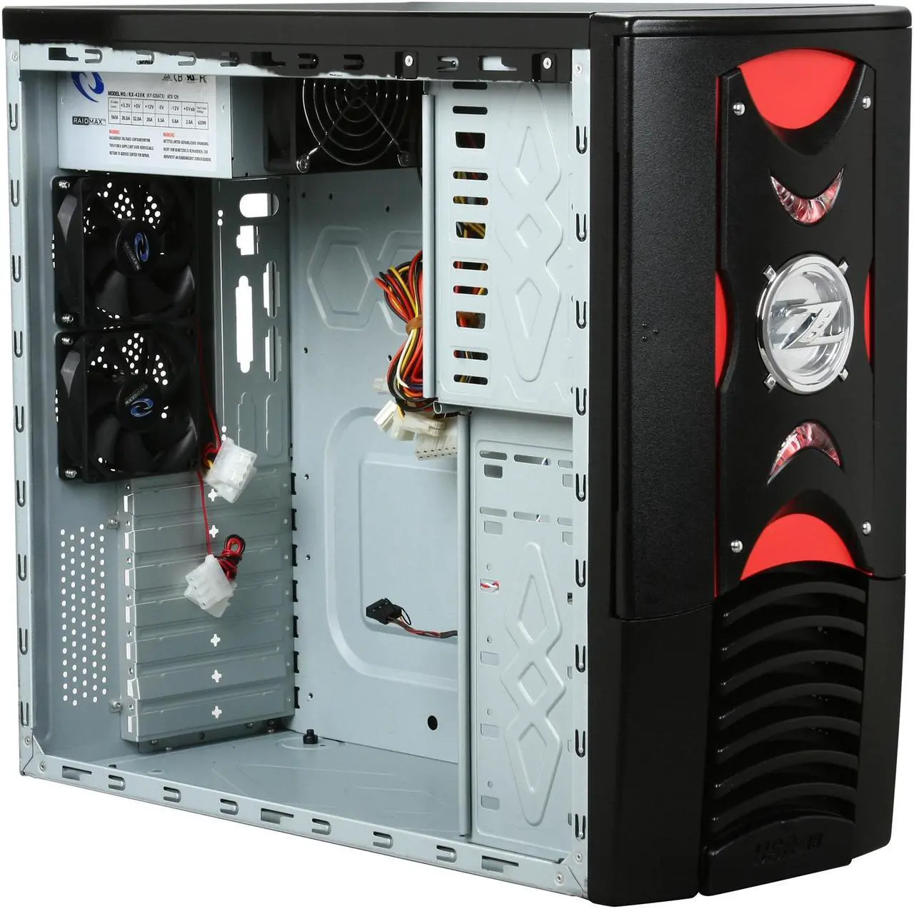 Alt view image 7 of 9 - RAIDMAX Scorpio ATX-868WBP Black 0.8mm Japanese SECC ATX Mid Tower Computer Case 420watts PS2 ATX12V Power Supply