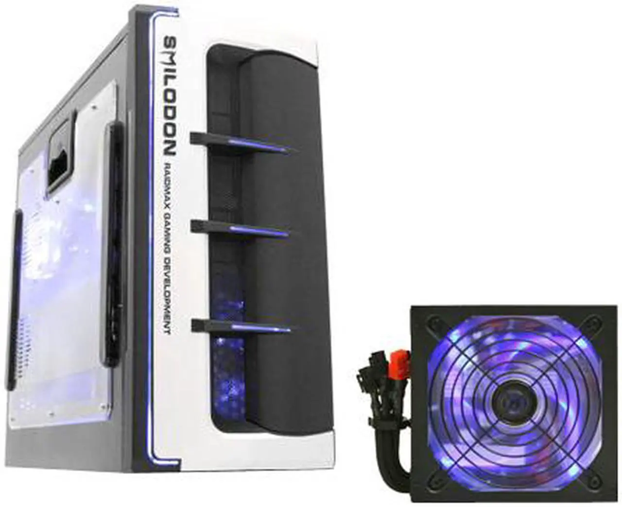 Main image of RAIDMAX SMILODON ATX-612WB530P Black 1.0mm SECC Steel ATX Mid Tower Foldout MB Computer Case With 530W Modular LED Power Supply