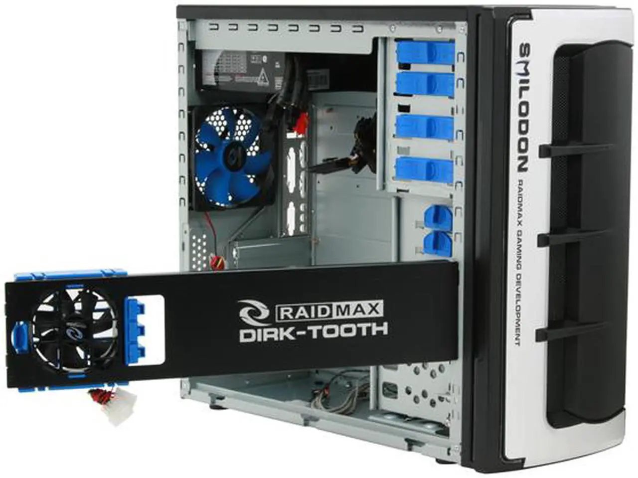 Alt view image 13 of 16 - RAIDMAX SMILODON ATX-612WB530P Black 1.0mm SECC Steel ATX Mid Tower Foldout MB Computer Case With 530W Modular LED Power Supply