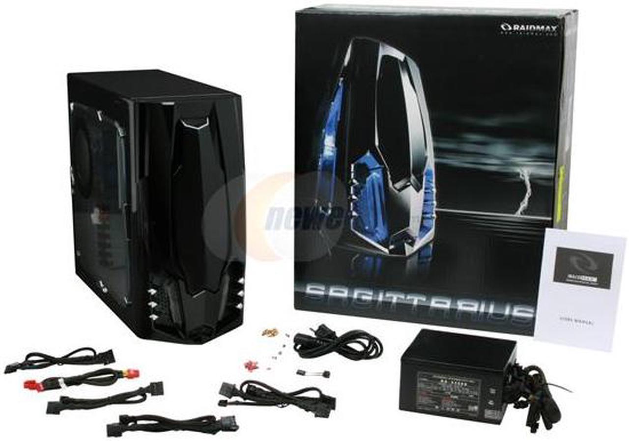 Alt view image 12 of 12 - RAIDMAX SAGITTA 2 ATX-928WB530P Black 0.7mm SECC Steel ATX Mid Tower Removable MB Computer Case With 530W Modular LED Power Supply