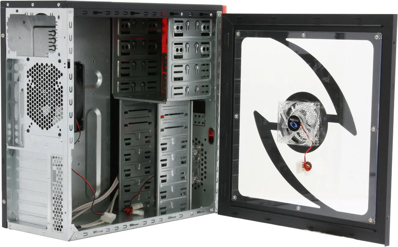 Alt view image 6 of 12 - RAIDMAX Tornado ATX-238WR Black / Red SECC Steel ATX Mid Tower Computer Case