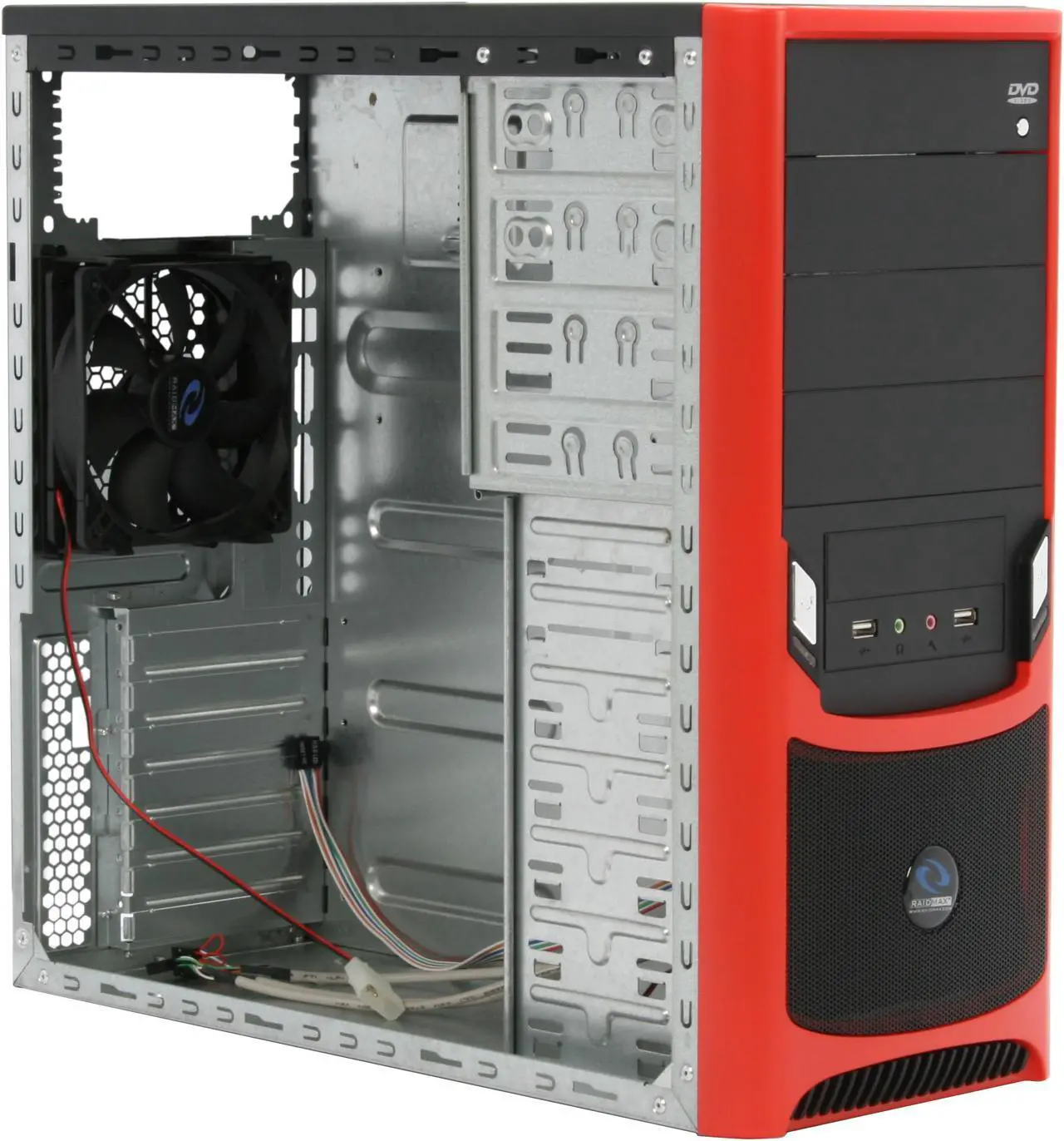 Alt view image 9 of 12 - RAIDMAX Tornado ATX-238WR Black / Red SECC Steel ATX Mid Tower Computer Case