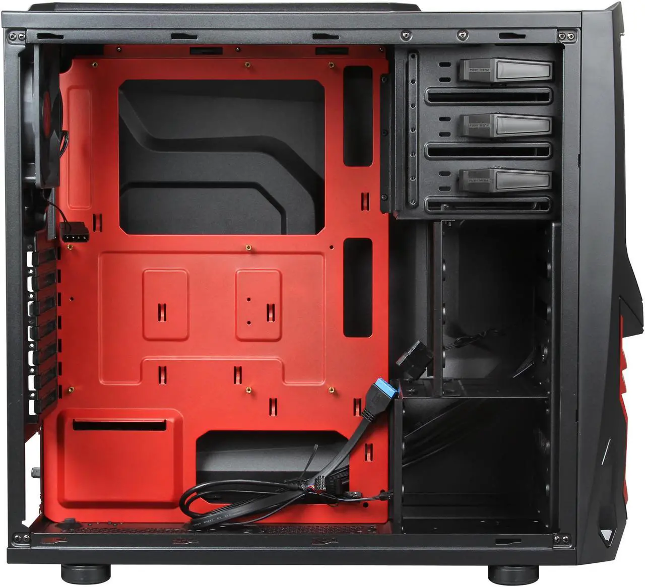 Alt view image 7 of 9 - RAIDMAX Cobra Z ATX-502WBR Black / Red Steel / Plastic ATX Mid Tower Computer Case