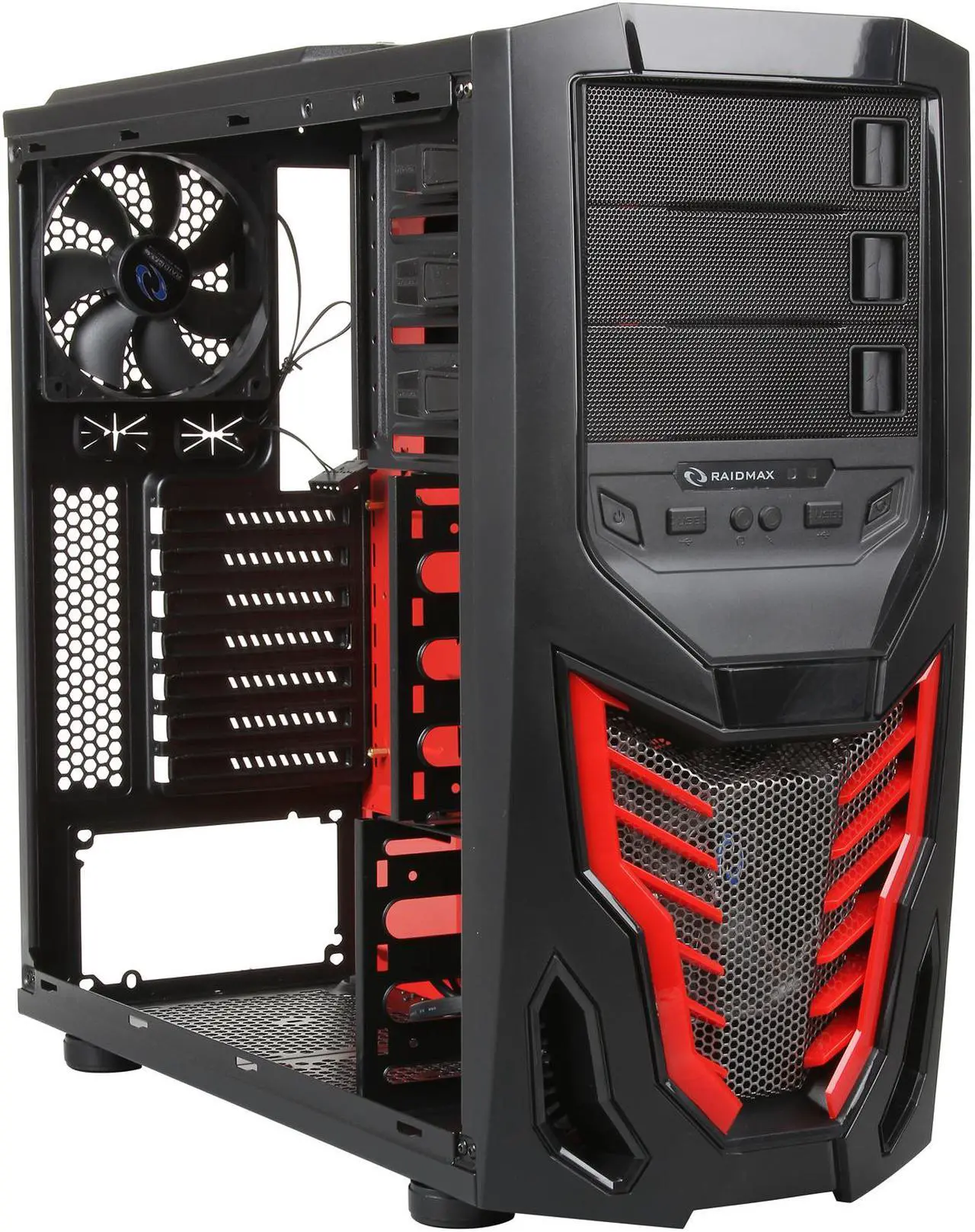 Alt view image 8 of 9 - RAIDMAX Cobra Z ATX-502WBR Black / Red Steel / Plastic ATX Mid Tower Computer Case