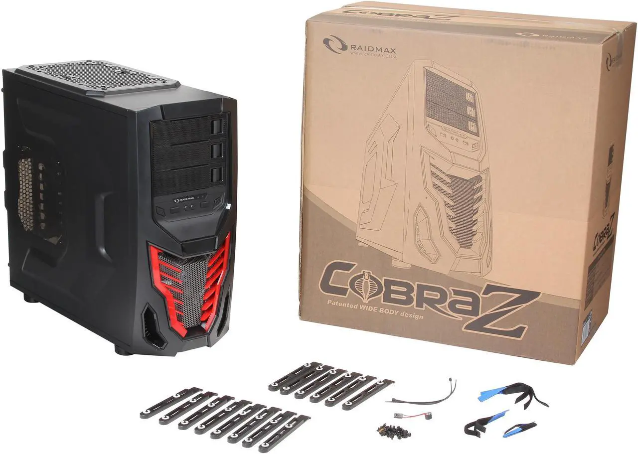 Alt view image 10 of 9 - RAIDMAX Cobra Z ATX-502WBR Black / Red Steel / Plastic ATX Mid Tower Computer Case