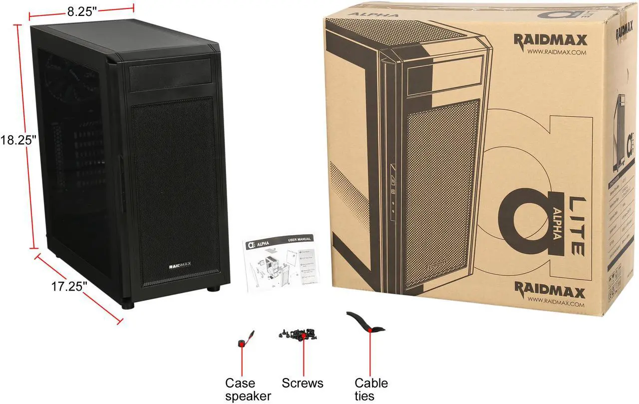 Alt view image 10 of 9 - ALPHA Lite Alpha-SWB Black Steel / Plastic ATX Mid Tower Computer Case