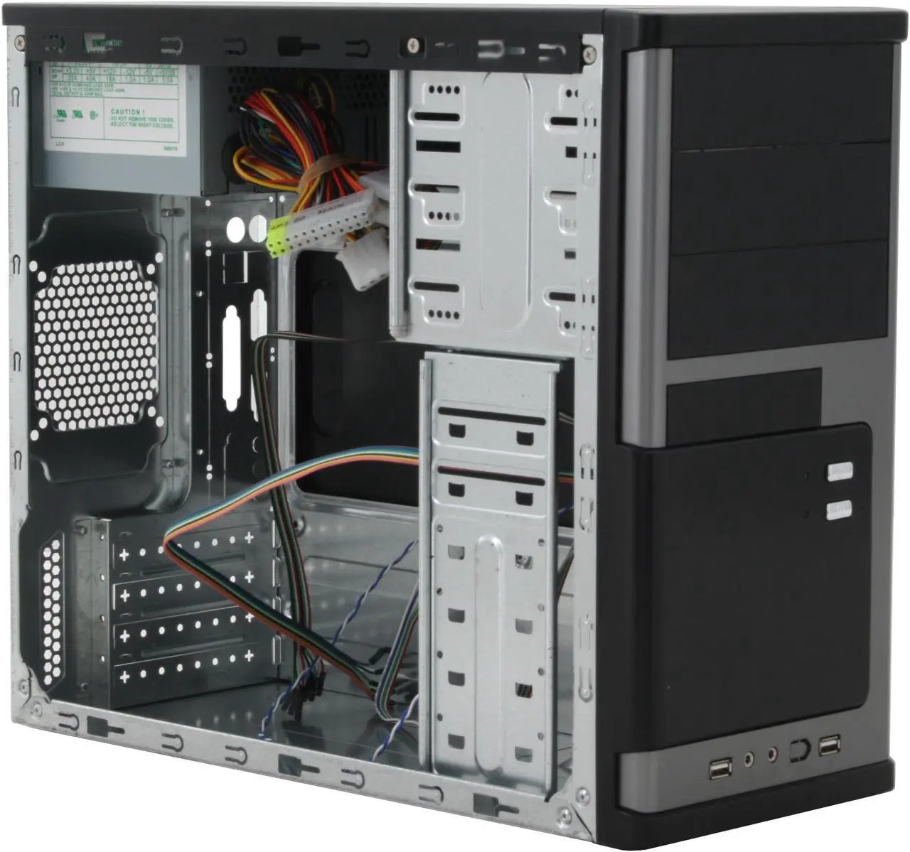 Alt view image 8 of 11 - Broadway Com Corp 937PK-BLACK Steel Computer Case Okia ATX 420W Power Supply