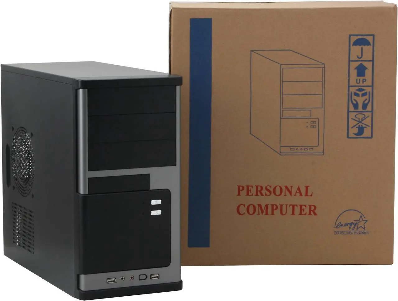 Alt view image 11 of 11 - Broadway Com Corp 937PK-BLACK Steel Computer Case Okia ATX 420W Power Supply