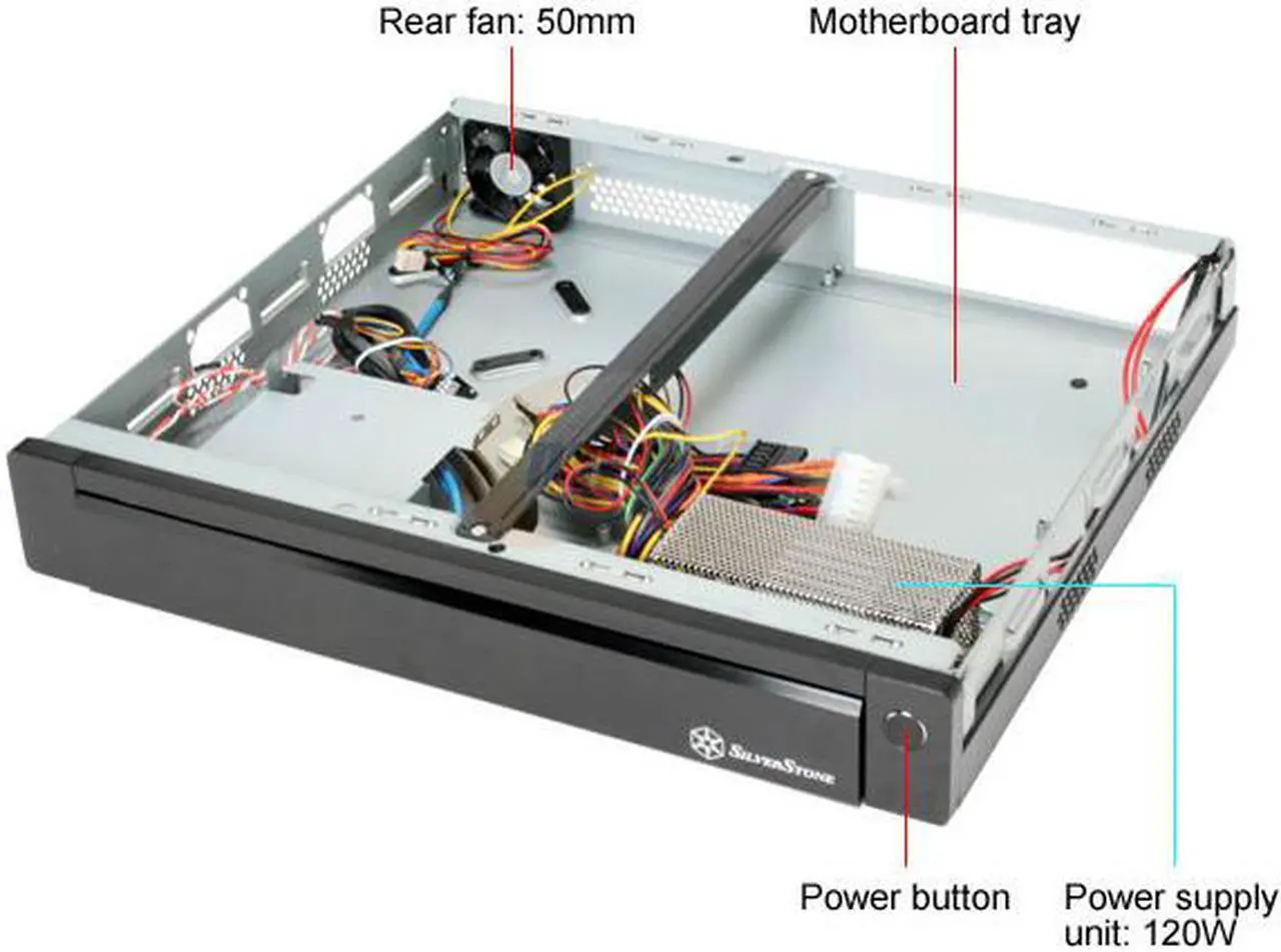 Alt view image 7 of 12 - SILVERSTONE Black Aluminum front panel, 1.0mm SECC body Lascala Series LC19B-R Micro ATX Media Center / HTPC Case