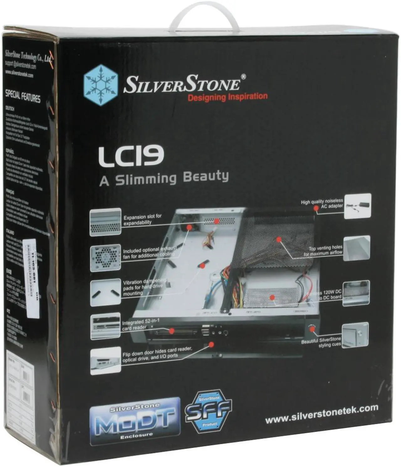 Alt view image 12 of 12 - SILVERSTONE Black Aluminum front panel, 1.0mm SECC body Lascala Series LC19B-R Micro ATX Media Center / HTPC Case