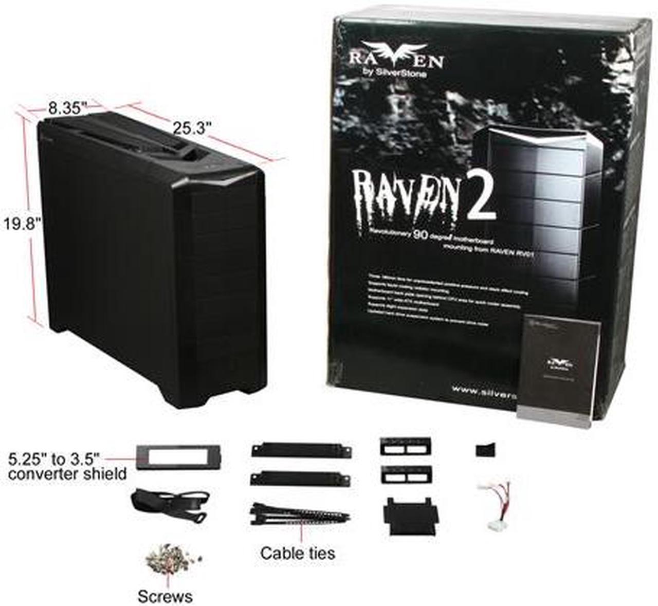 Alt view image 10 of 10 - SilverStone RAVEN RV02-BW Matte black 0.8mm Steel ATX Full Tower Computer Case