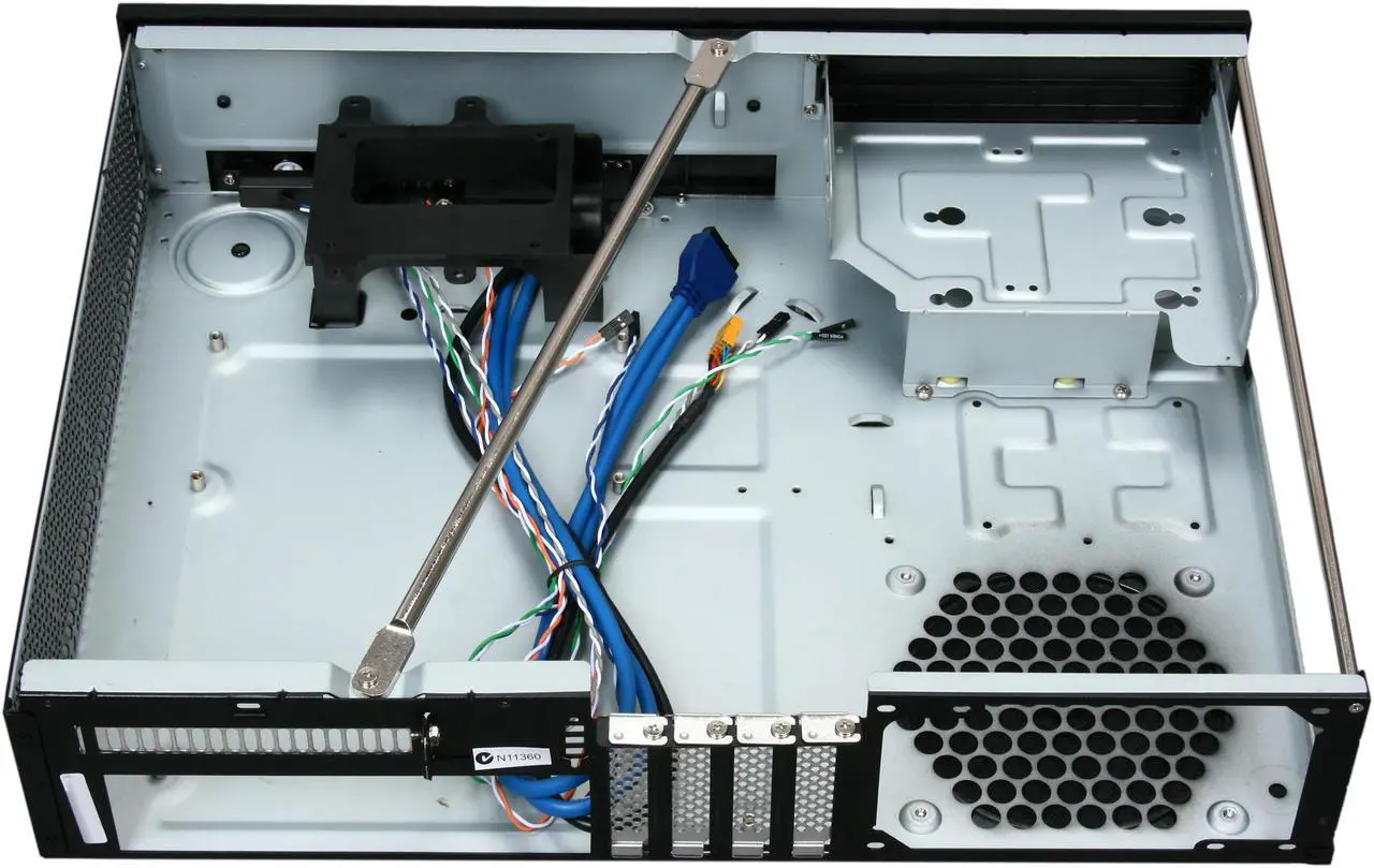 Alt view image 5 of 6 - SILVERSTONE Black Aluminum skin reinforced plastic front panel, 0.8mm SECC body MILO Series ML03B Micro ATX Media Center / HTPC Case