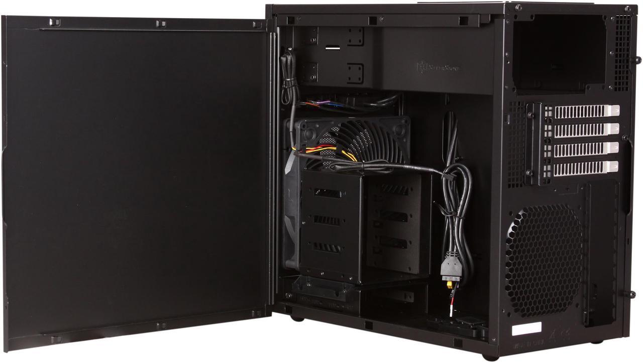 Alt view image 5 of 9 - SilverStone Temjin Series TJ08B-E Black Aluminum front panel, steel body Micro ATX Mini Tower Computer Case