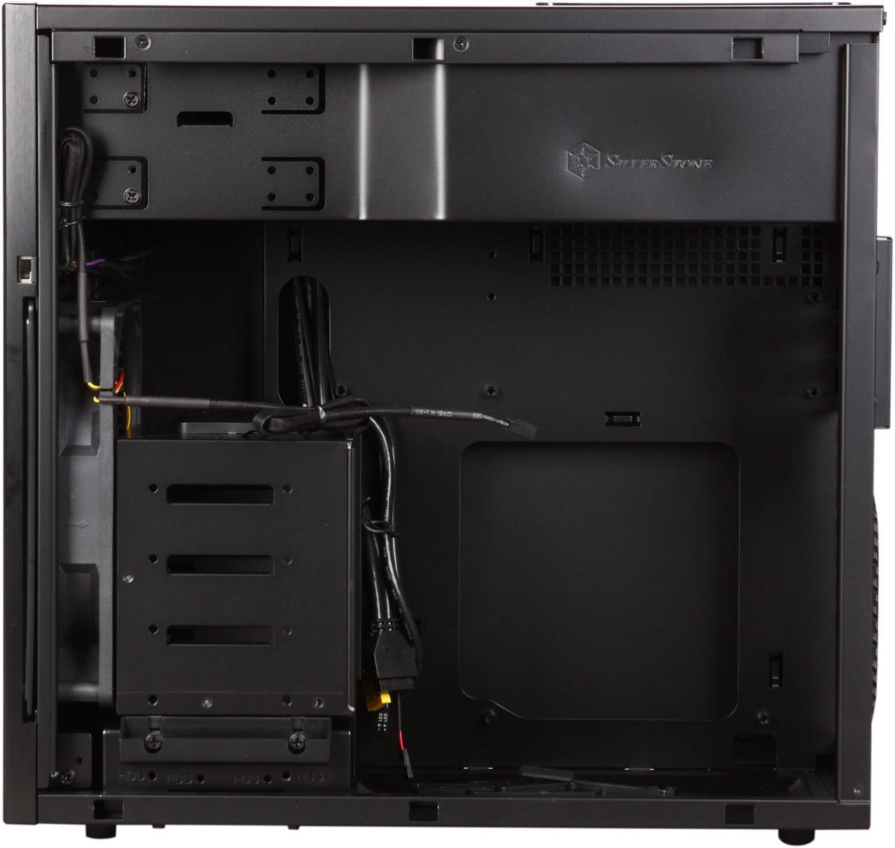 Alt view image 6 of 9 - SilverStone Temjin Series TJ08B-E Black Aluminum front panel, steel body Micro ATX Mini Tower Computer Case