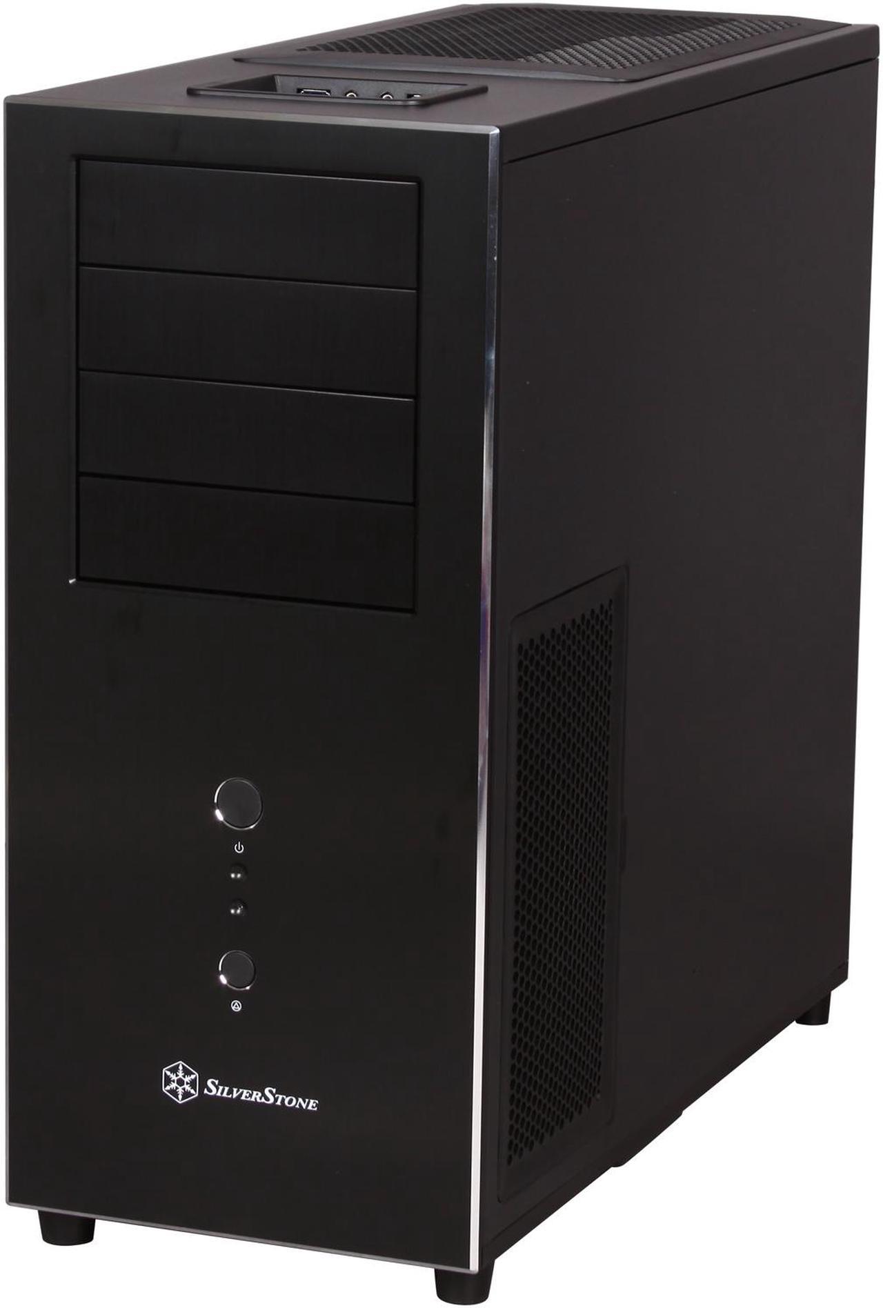 Alt view image 3 of 10 - SilverStone Temjin Series SST-TJ04B-E Black Aluminum front panel, steel body ATX Mid Tower Computer Case