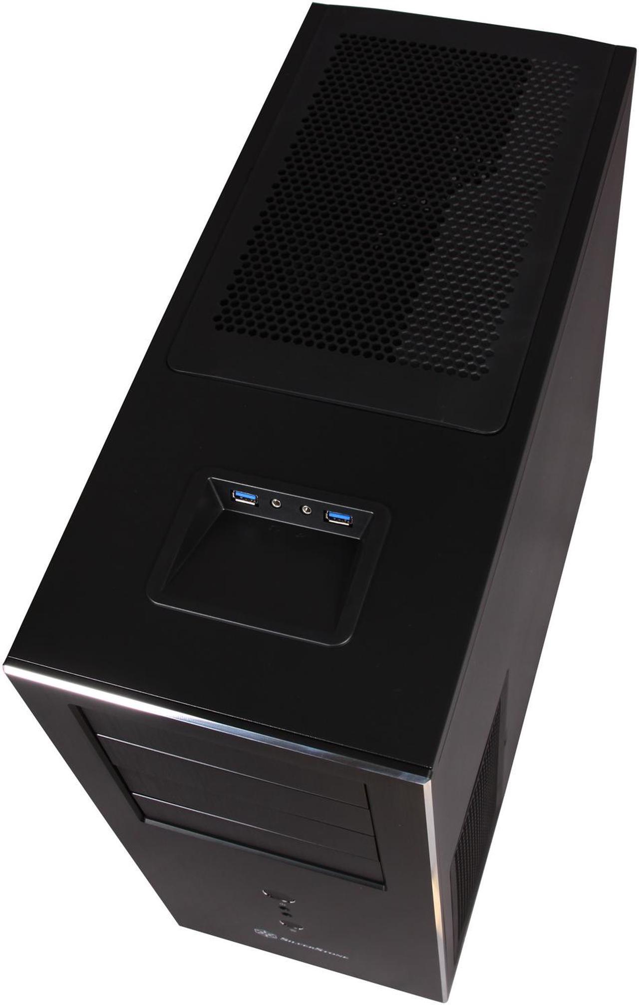 Alt view image 5 of 10 - SilverStone Temjin Series SST-TJ04B-E Black Aluminum front panel, steel body ATX Mid Tower Computer Case