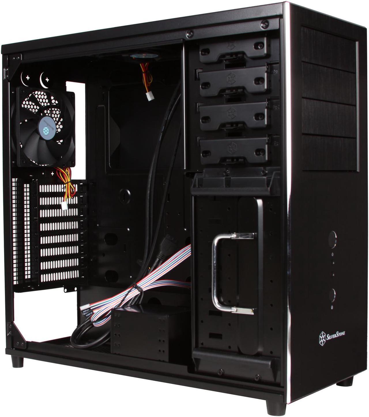 Alt view image 8 of 10 - SilverStone Temjin Series SST-TJ04B-E Black Aluminum front panel, steel body ATX Mid Tower Computer Case