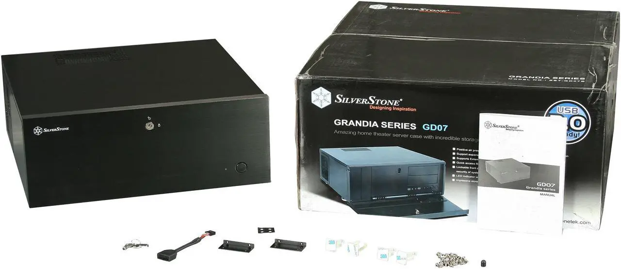 Alt view image 8 of 8 - SILVERSTONE Black Aluminum / Steel Grandia Series SST-GD07B ATX Media Center / HTPC Case