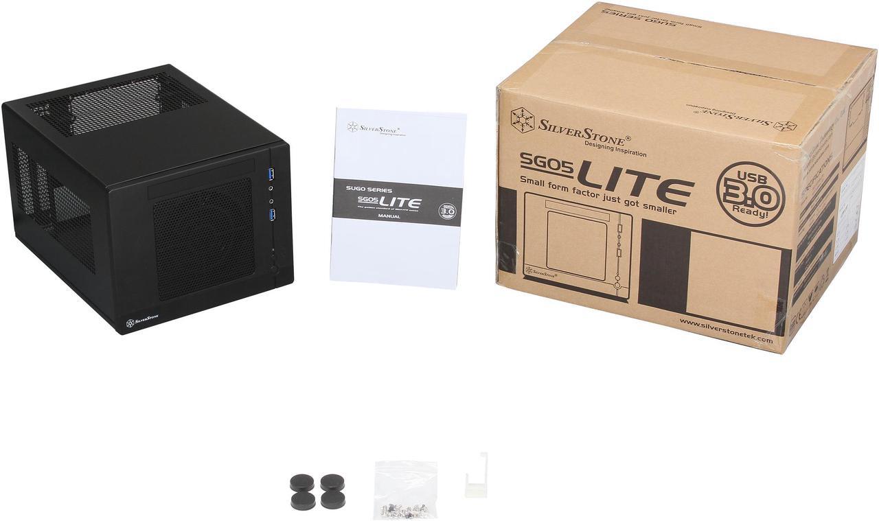 Alt view image 10 of 10 - SilverStone Sugo Series SG05BB-LITE Black SECC / Plastic Mini-ITX Desktop Computer Case with 2 x USB3.0 ports (Black)