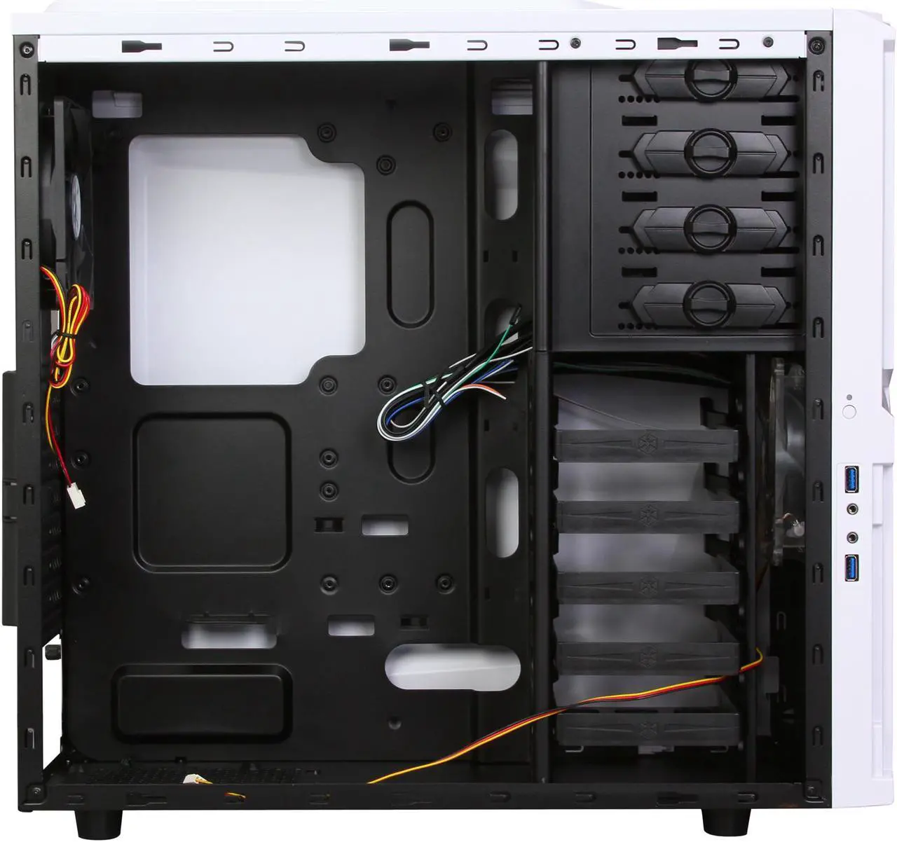 Alt view image 6 of 9 - SilverStone Redline series RL04W White High-strength plastic and meshed front panel ATX Mid Tower Computer Case